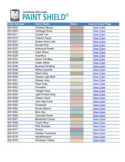 Color Number Color Name Color Link to Color Page SW 0002