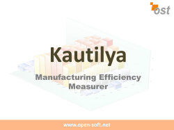 Kautilya Manufacturing Efficiency Measurer - Open-soft