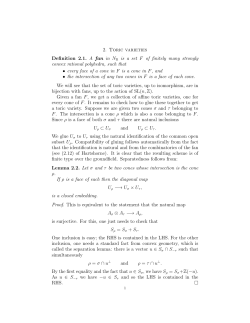 2. ToRiC VARiEtiEs Definition 2.1. A fan in N R is a set F of finitely