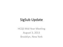 SigSub Meeting