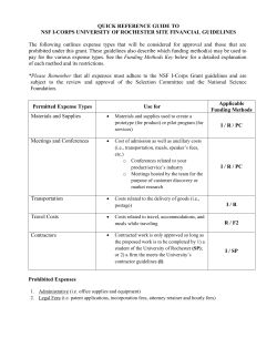 QUICK REFERENCE GUIDE TO NSF I