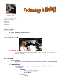 Technology in Biology By Angie Larner look for color coded