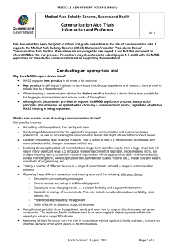 Communication Aids Trial Form | Medical Aids