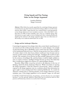 Firing Squads and Fine Tuning: Sober on the Design Argument&lowast;