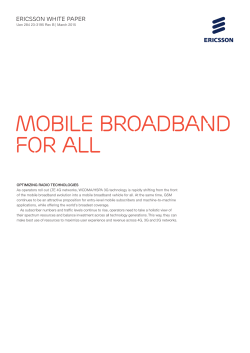 Mobile broadband for all &ndash; optimizing radio technologies