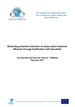 Biofouling potential reduction of waste water