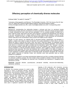 Olfactory perception of chemically diverse molecules
