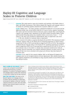 Bayley-III Cognitive and Language Scales in Preterm