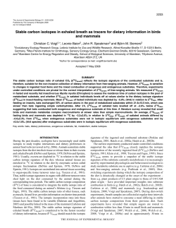 Stable carbon isotopes in exhaled breath as tracers for dietary