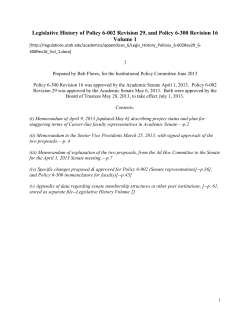 Subject: Proposals for Revision 29 of Policy 6