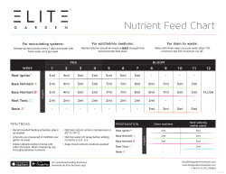 Nutrient Feed Chart