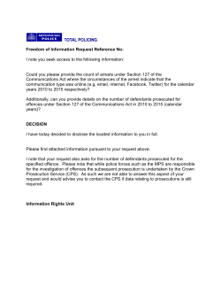 Information Rights Unit - Arrest under Section 127 of the