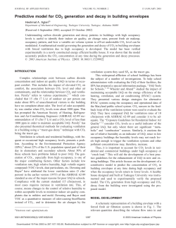 Predictive model for CO2 generation and decay in building envelopes