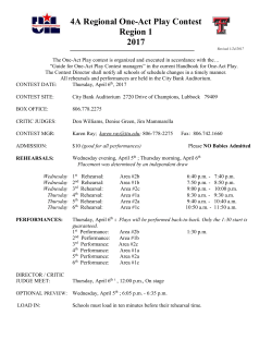 4A Regional One-Act Play Contest
