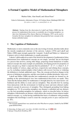 A Formal Cognitive Model of Mathematical Metaphors