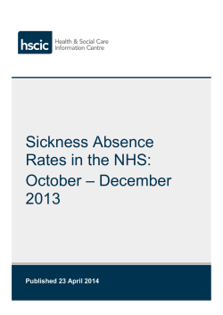 Sickness Absence Rates in the NHS: October