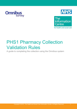 PHS1 Collection Validation Rules  (Opens in a new window)
