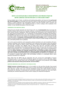 how can sustainable consumption and production be both limited