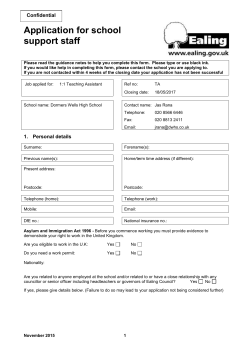 application for the post of