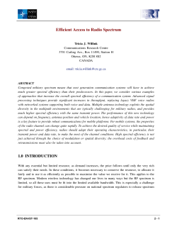 Efficient Access to Radio Spectrum