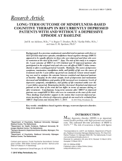 BASED COGNITIVE THERAPY IN RECURRENTLY