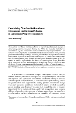 Combining New Institutionalisms: Explaining