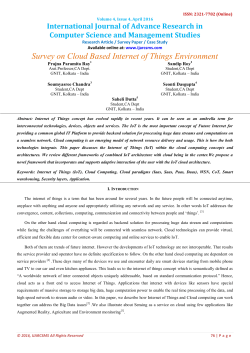 Survey on Cloud Based Internet of Things Environment