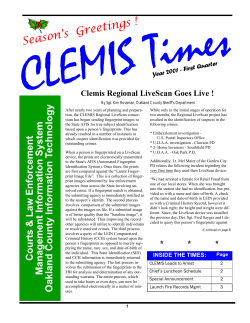Clemis Regional LiveScan Goes Live