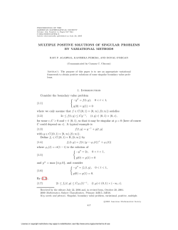 MULTIPLE POSITIVE SOLUTIONS OF SINGULAR PROBLEMS BY