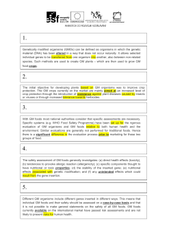 Are GM foods assessed differently from traditional