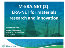 ERA-NET for materials research and innovation