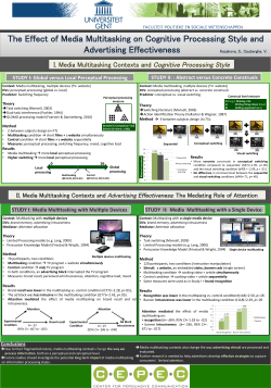 I. Media Multitasking Contexts and Cognitive Processing Style