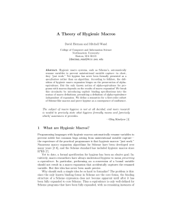 A Theory of Hygienic Macros - College of Computer and Information