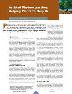 Assisted Phytoextraction: Helping Plants to Help Us