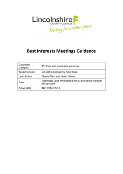 Best Interests Meetings Guidance