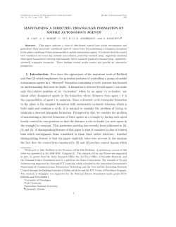 MAINTAINING A DIRECTED, TRIANGULAR FORMATION OF