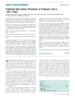 Predicting Deep Venous Thrombosis in Pregnancy: Out in &ldquo;LEFt&rdquo;