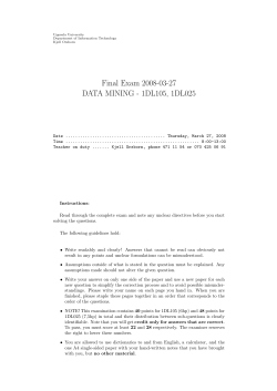 Final Exam 2008-03-27 DATA MINING