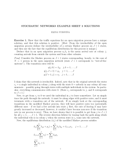 STOCHASTIC NETWORKS EXAMPLE SHEET 2 SOLUTIONS