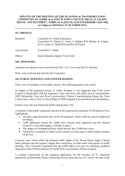 MINUTES OF THE MEETING OF THE PLANNING