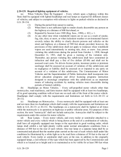 G.S. 20-129 Page 1 &sect; 20-129. Required lighting equipment of
