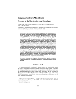 Language/Culture/Mind/Brain - VUB Artificial Intelligence Lab