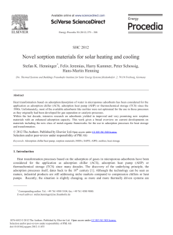 Novel Sorption Materials for Solar Heating and Cooling