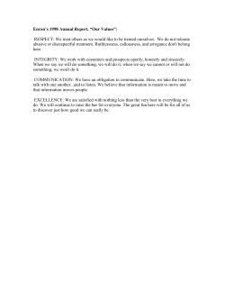 Enron`s 1998 Annual Report, &ldquo;Our Values&rdquo;: