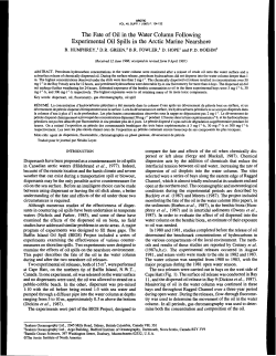 The Fate of Oil in the Water Column Following Experimental Oil