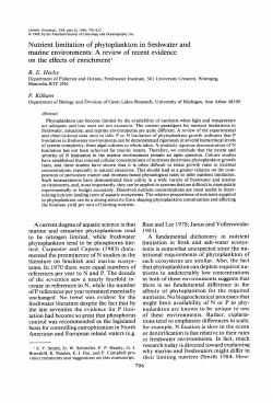 Nutrient limitation of phytoplankton in freshwater and marine