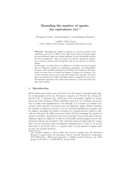 Bounding the number of agents, for equivalence too
