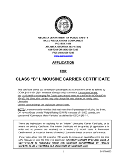 class &ldquo;b&rdquo; limousine carrier certificate
