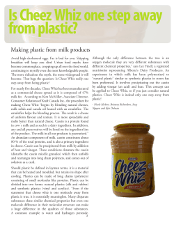 Is Cheez Whiz one step away from plastic?