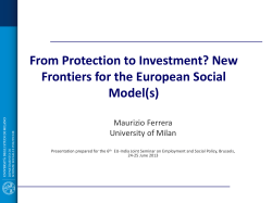 From Social Welfare Models to Social Investment Models